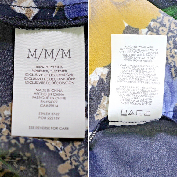 Cabi Size M Snake Charmer Blouse Semi Sheer Black Multi 3762 - Picture 12 of 12